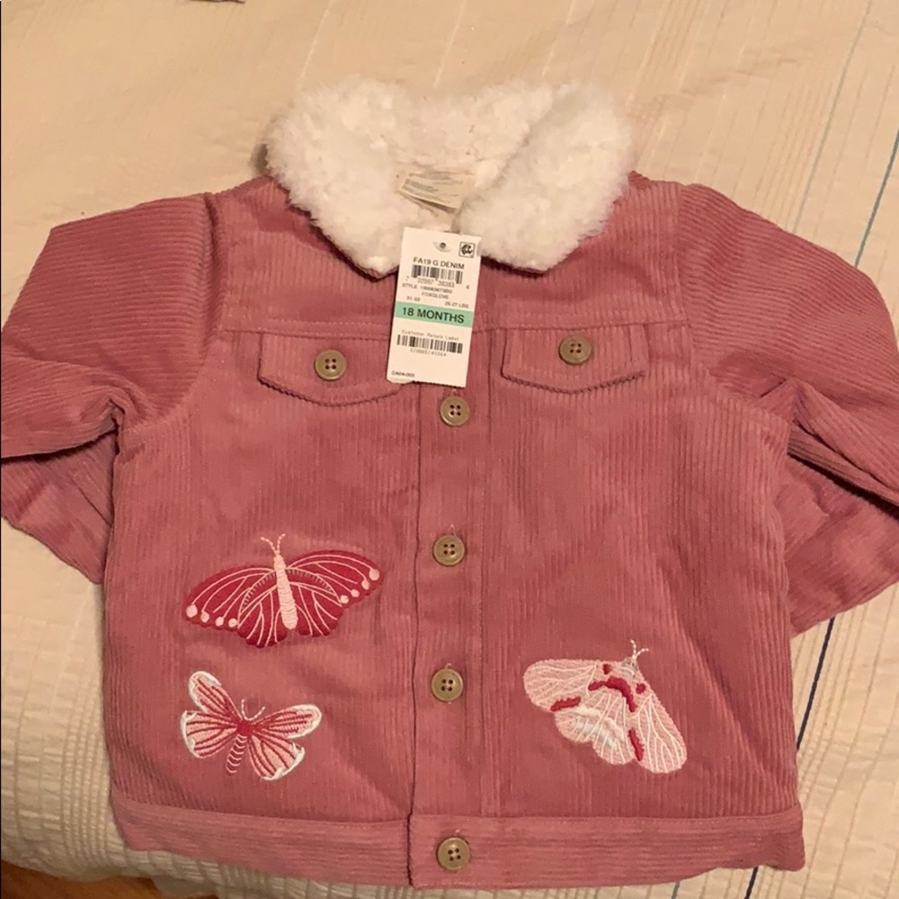 First impressions pink jacket w/ butterflies 18mo